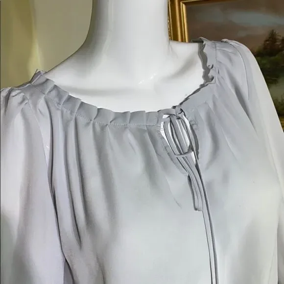 Jacob Soft Grey Peasant Style Light Blouse - Picture 7 of 9